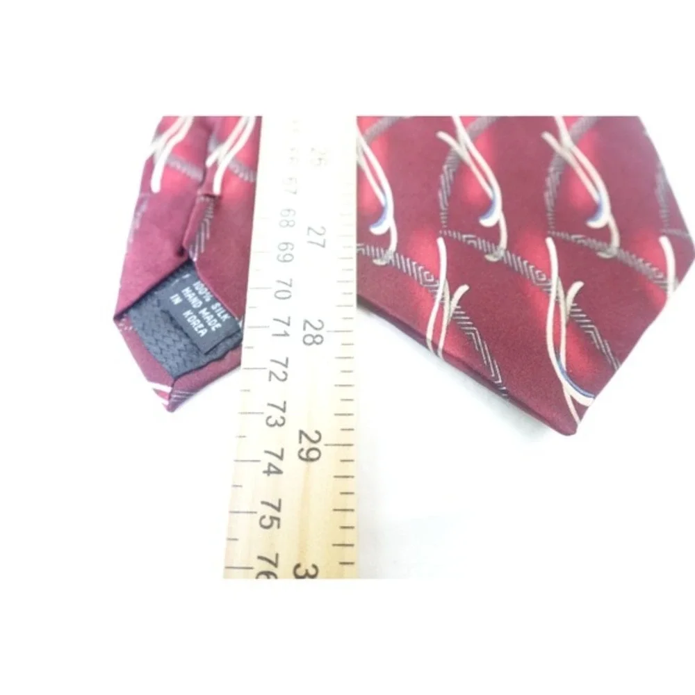 Alexander Julian‎ Colours Tie Burgundy Abstract 90s Silk Neck Tie Korea